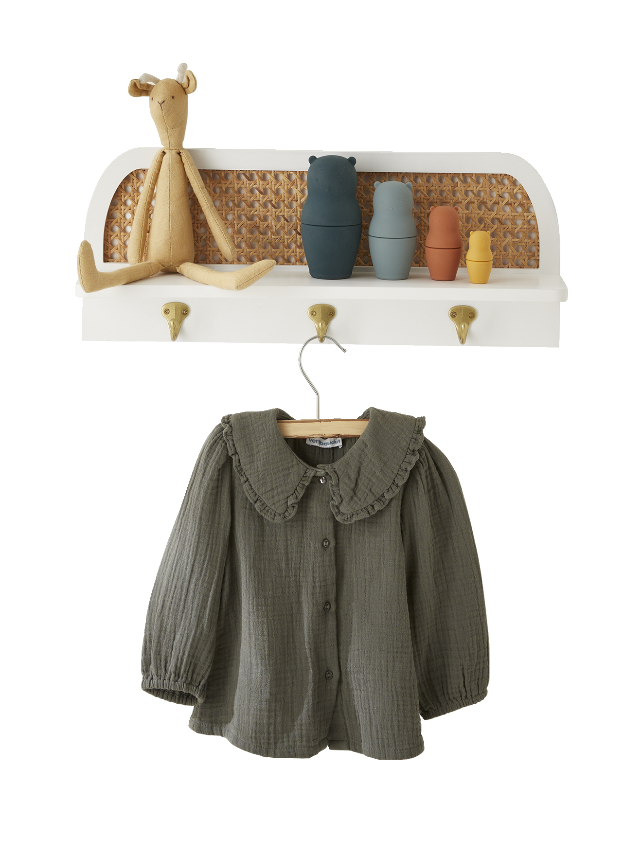 Etagère porte-manteau cannage, VERTBAUDET