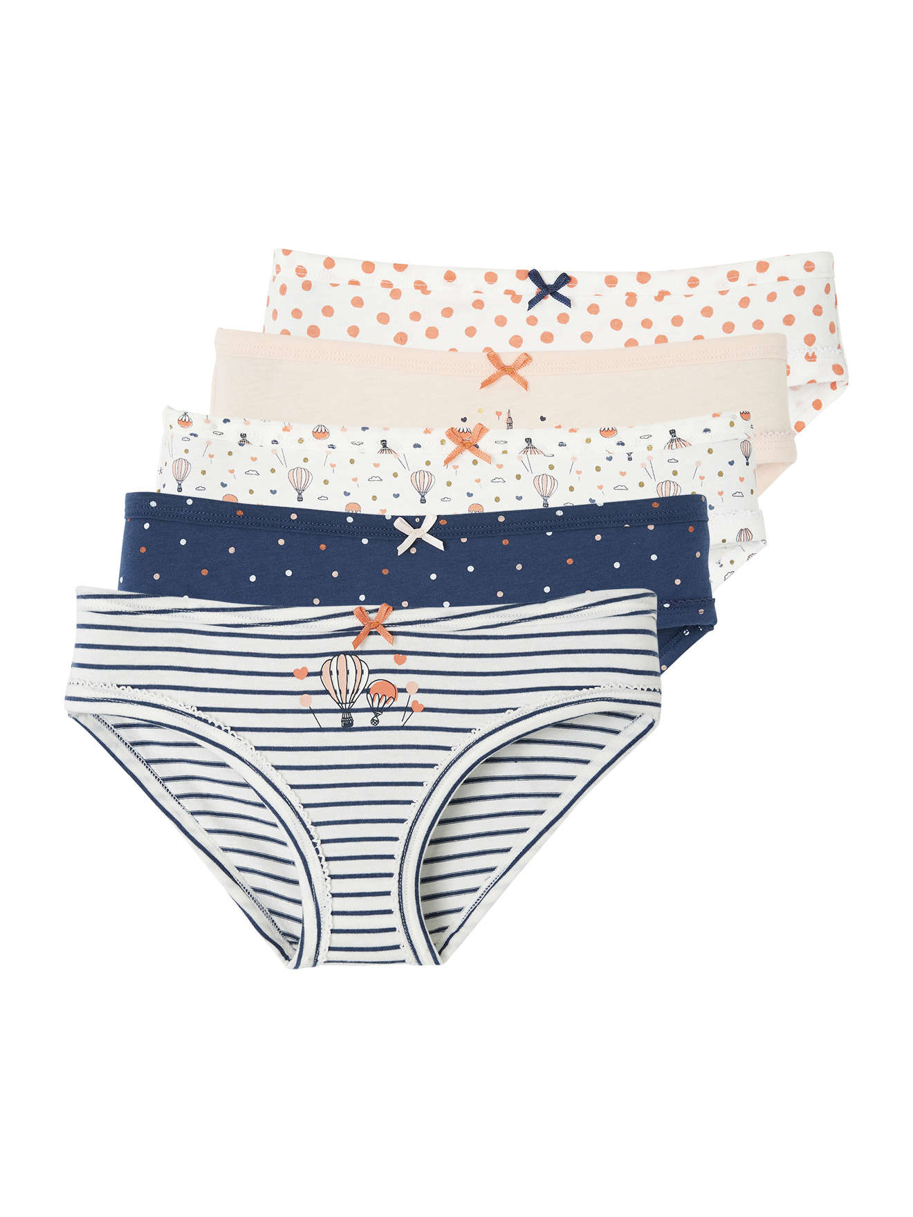 Lot de 5 culottes fantaisie, VERTBAUDET