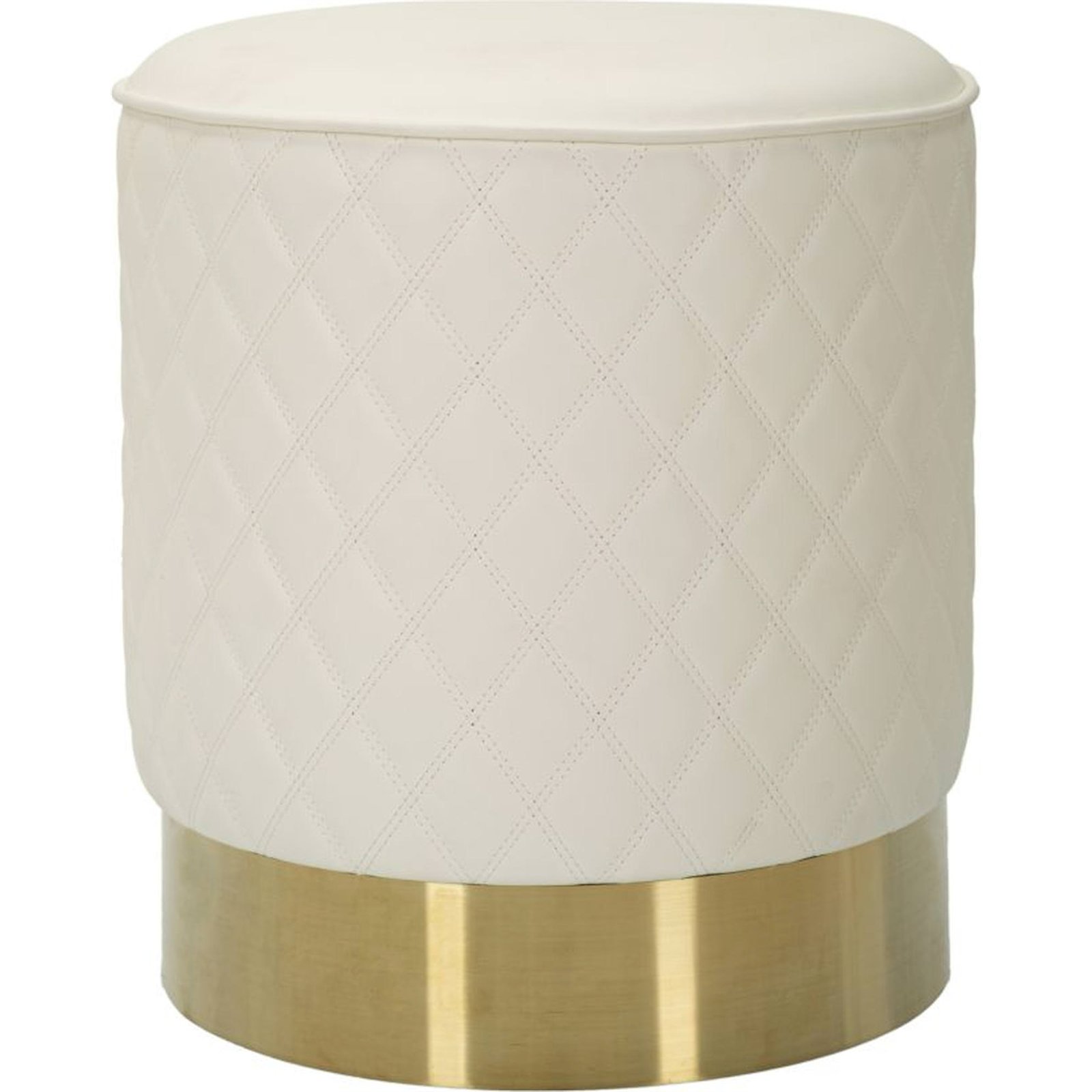 Pouf rond capitonné base en métal GLAM, RECOLLECTION