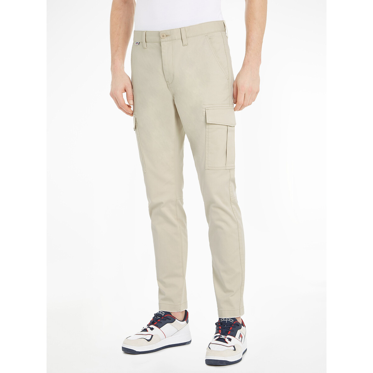 Image of Austin Cotton Cargo Trousers in Slim Fit