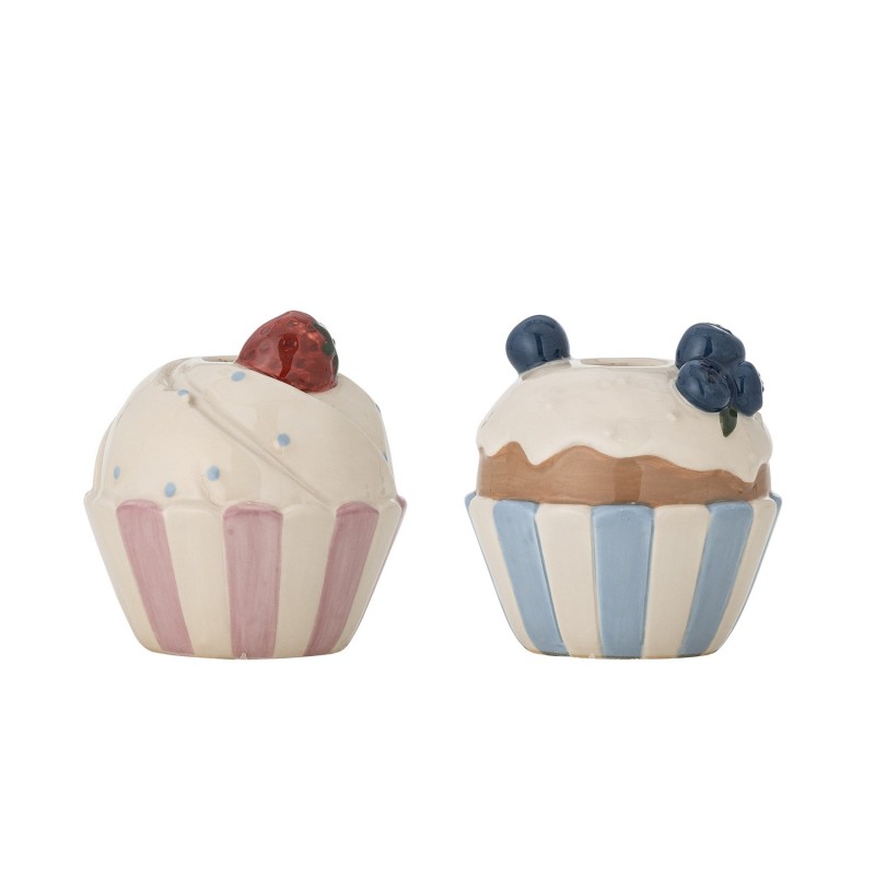 Bougeoirs cupcakes grès Chip set de 2, BLOOMINGVILLE