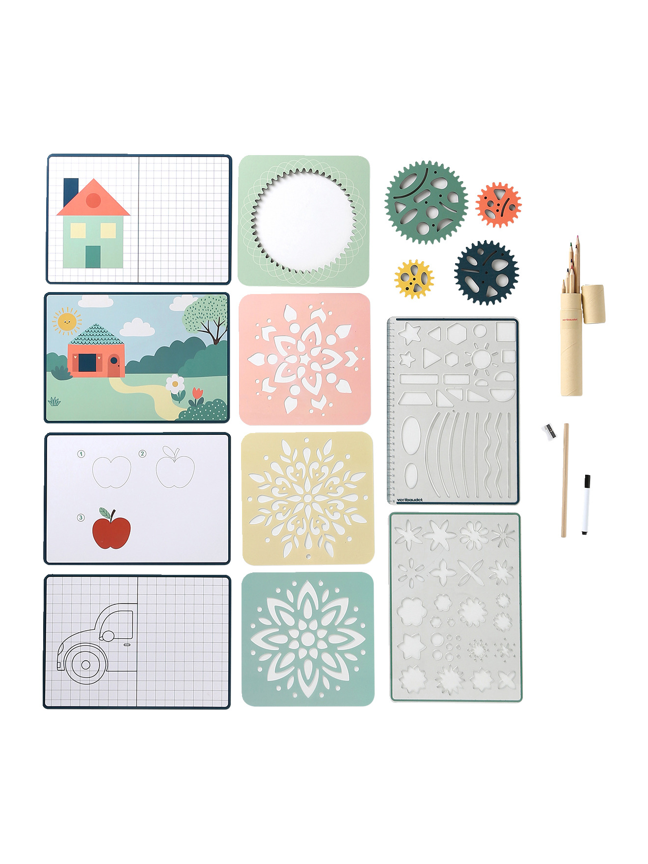 Boîte à dessins en bois FSC®, VERTBAUDET