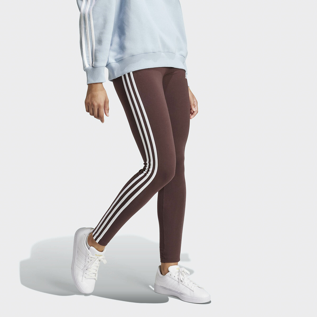 Adidas 3 stripe leggings maroon deals