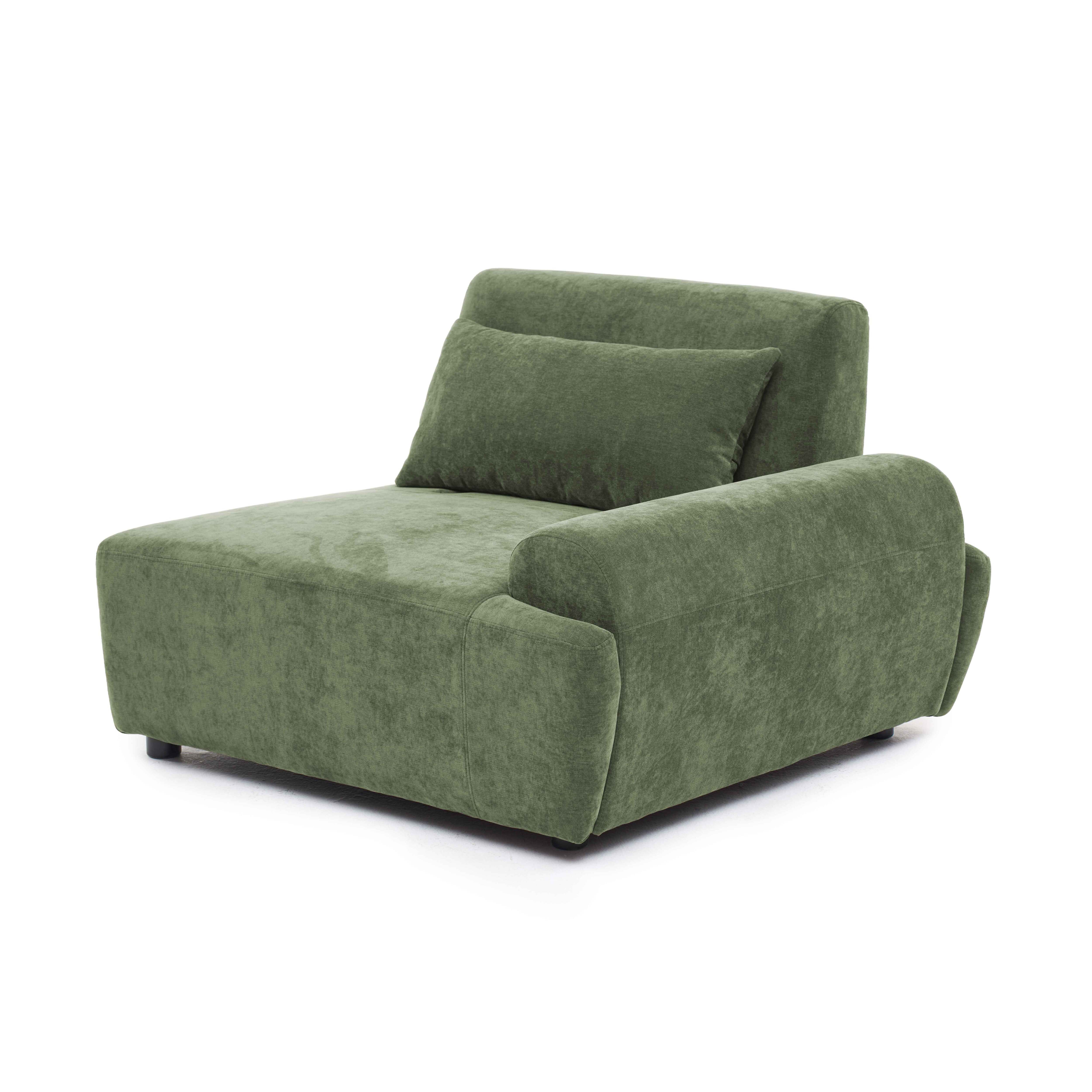 Fauteuil gauche pour canapé modulable en tissu avec coussin dossier ajustable, CALLISTO, OVIALA