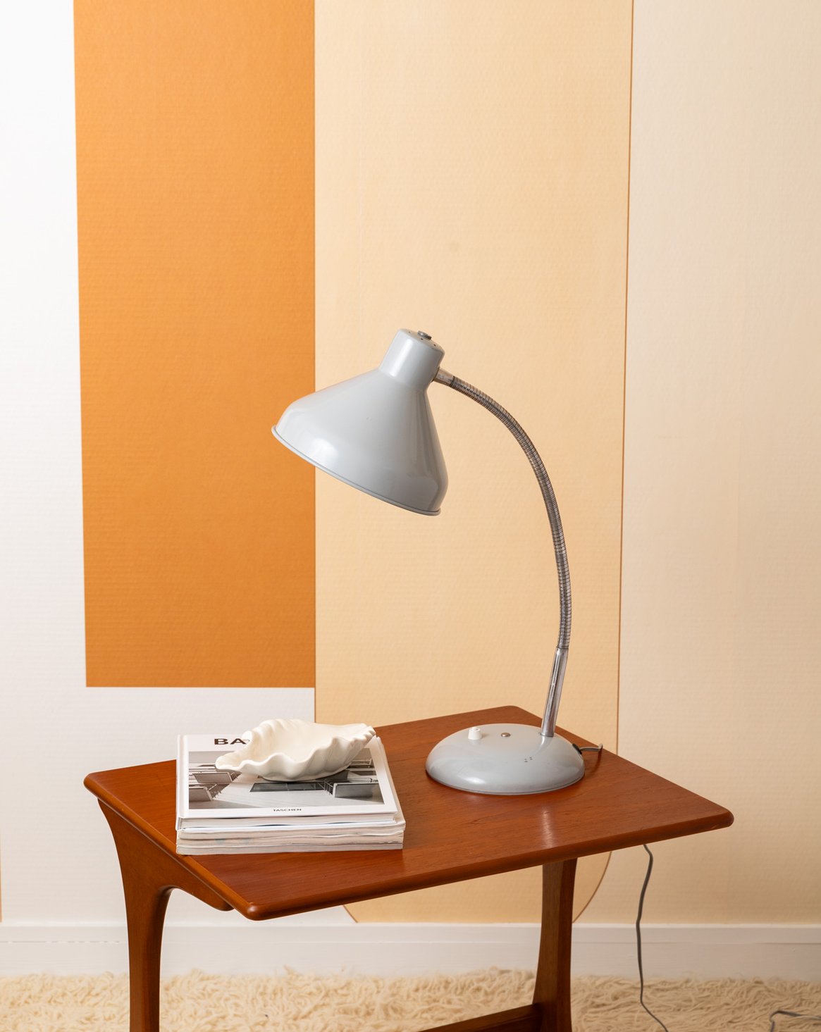 Lampe vintage industrielle émaillée grise Julia N°1067 - Bon état, DEBONGOUT