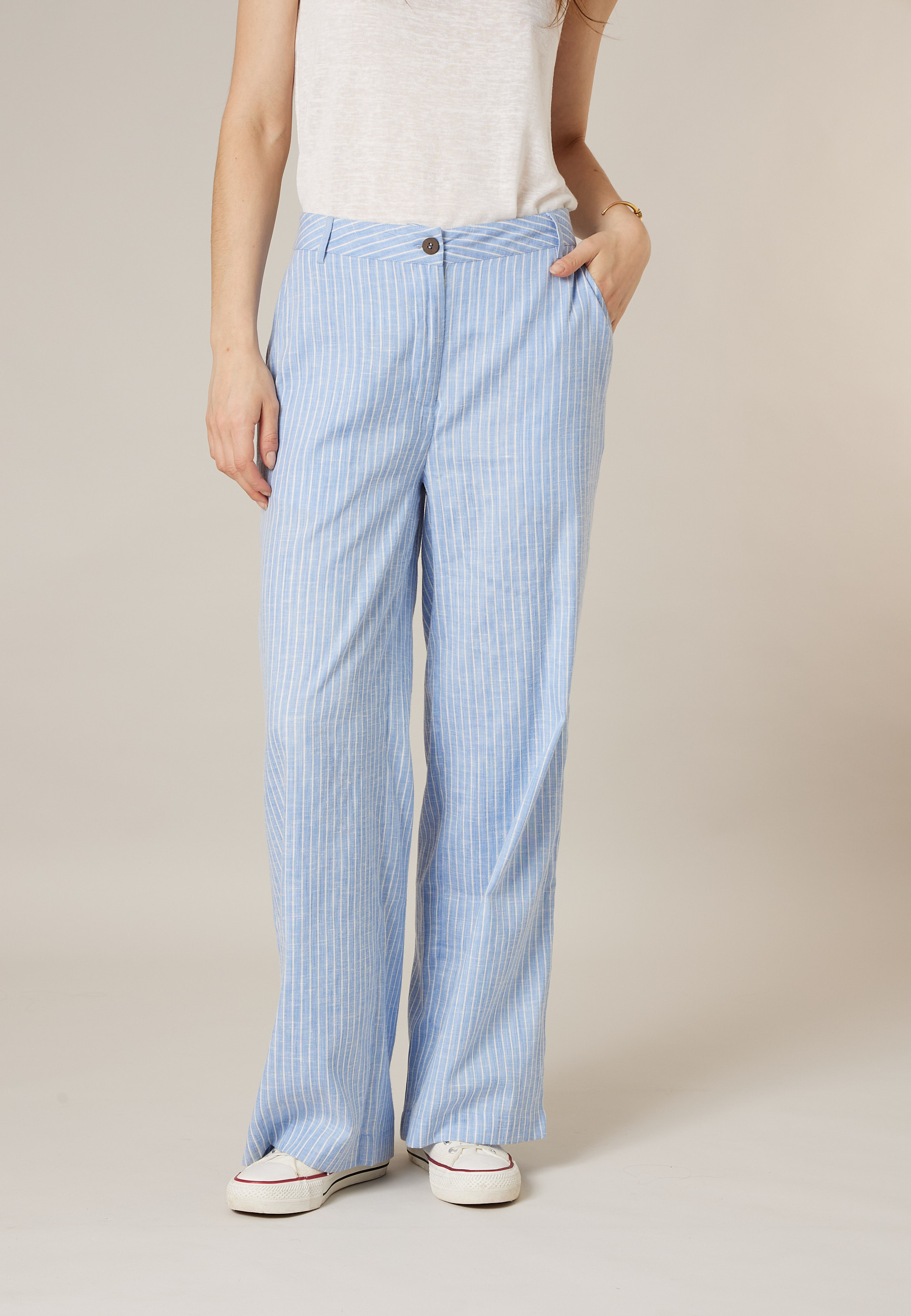Pantalon large femme en coton AZALIA, DEELUXE