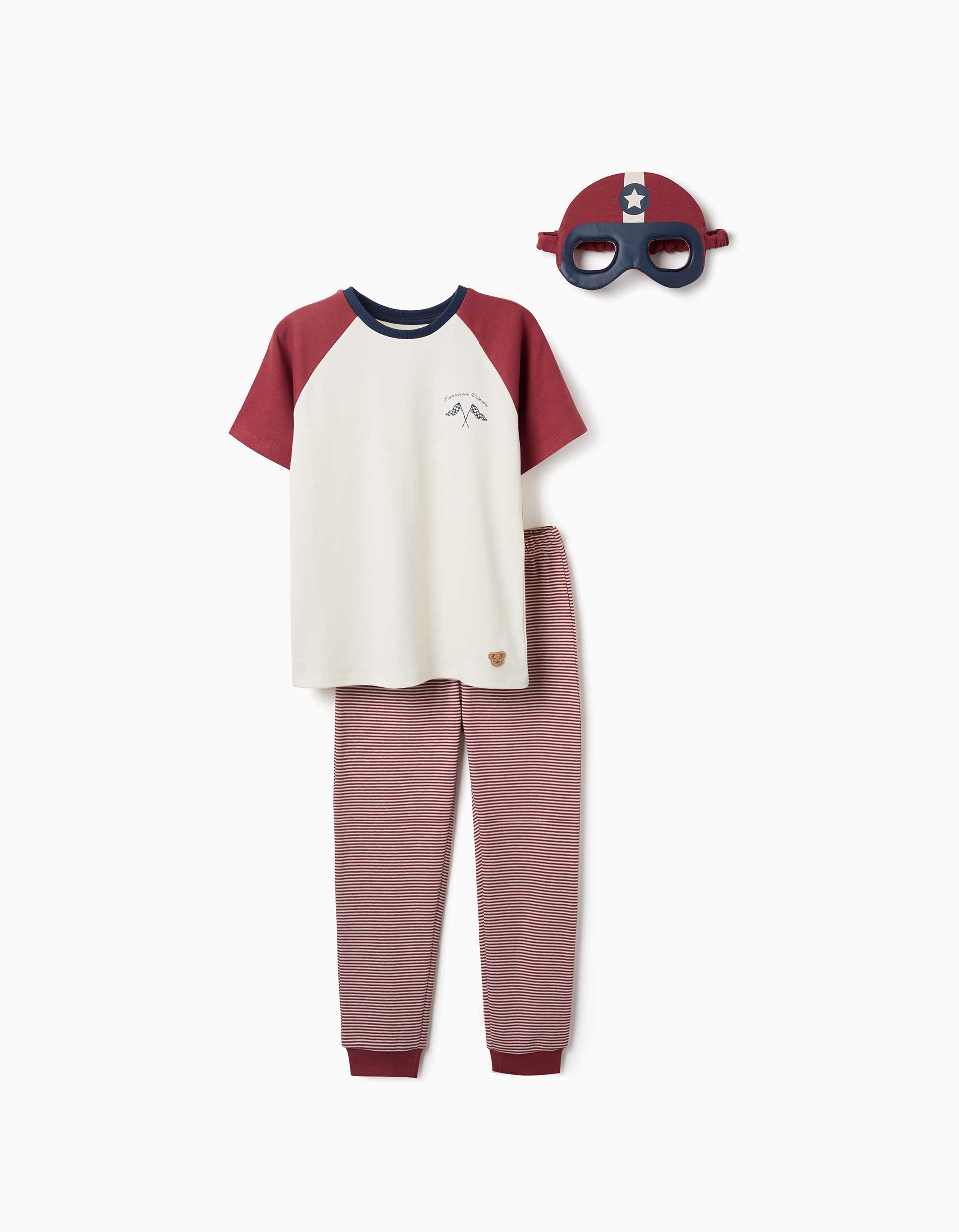Pyjama à manches courtes en coton avec masque rembourré, ZIPPY