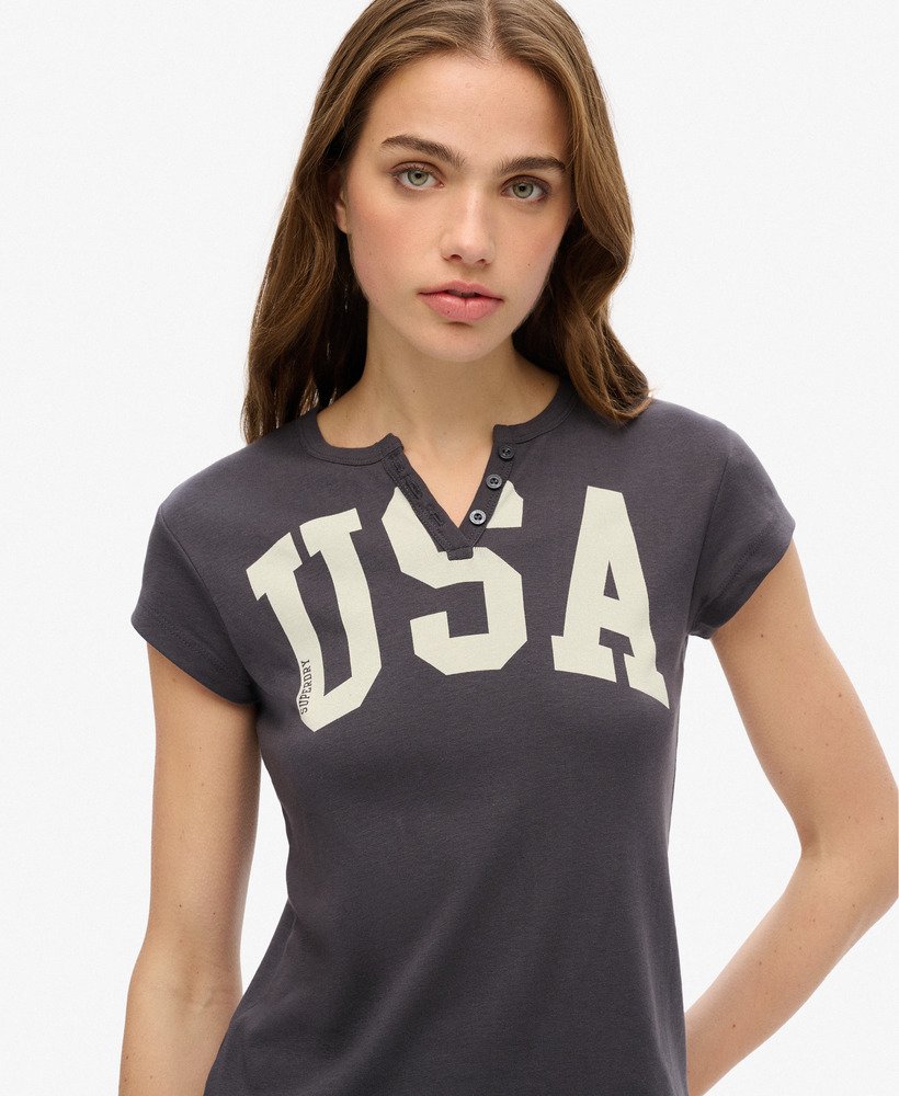 T-shirt à motif et encolure crantée Athletic Essentials, SUPERDRY