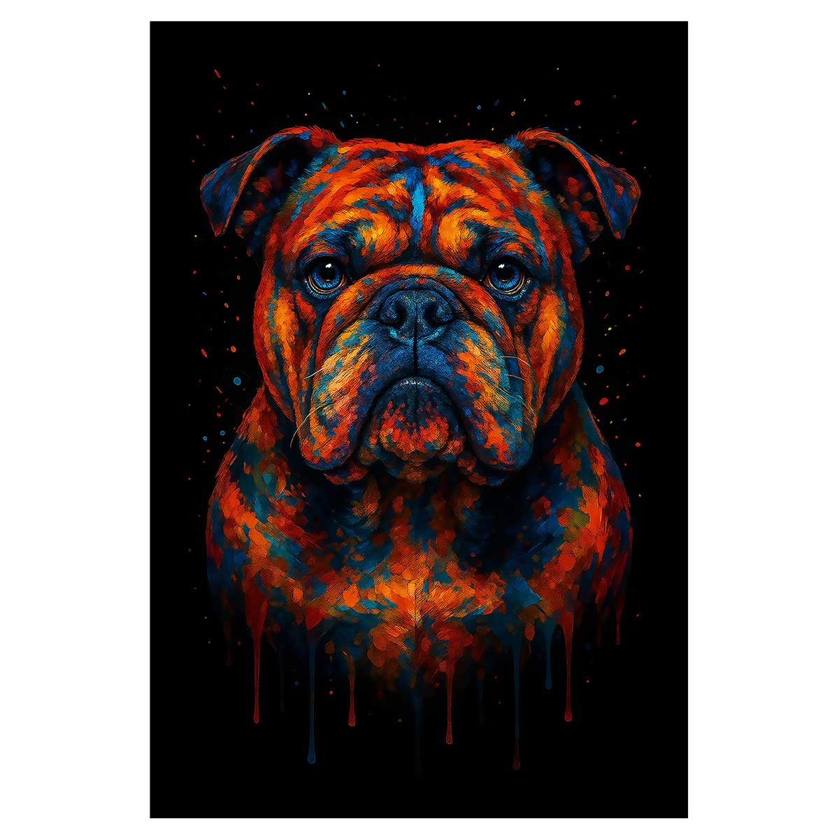 Affiche encadrée bouledogue art contemporain, HEXOA