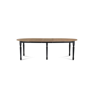 Table ronde 6 pieds tournés 115 cm + 3 rallonges bois - VICTORIA HELLIN, DEPUIS 1862