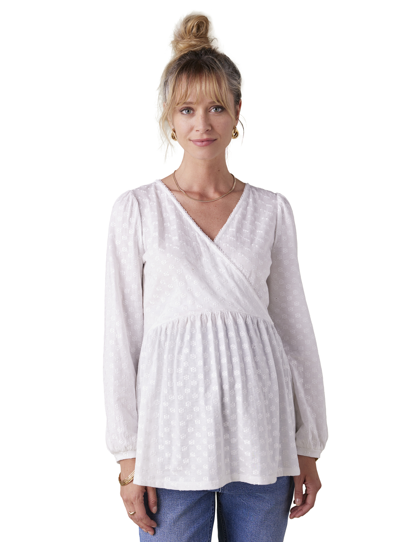 Tee-shirt blouse brodé grossesse et allaitement, ENVIE DE FRAISE