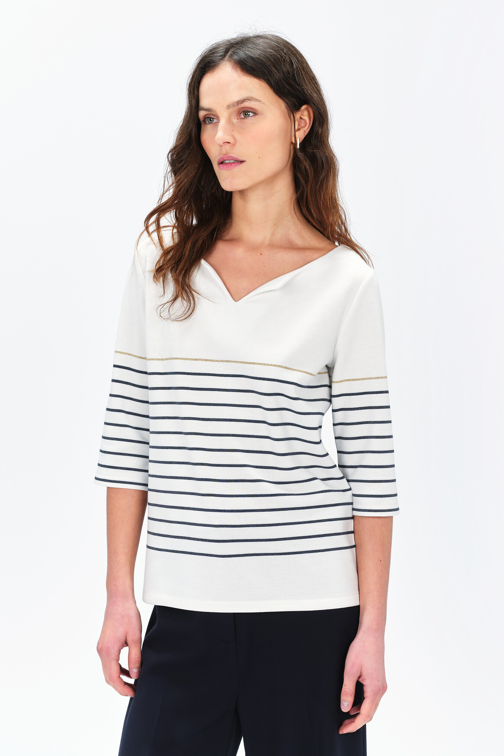 T-shirt droit col tunisien OLYMPIA, CAROLL
