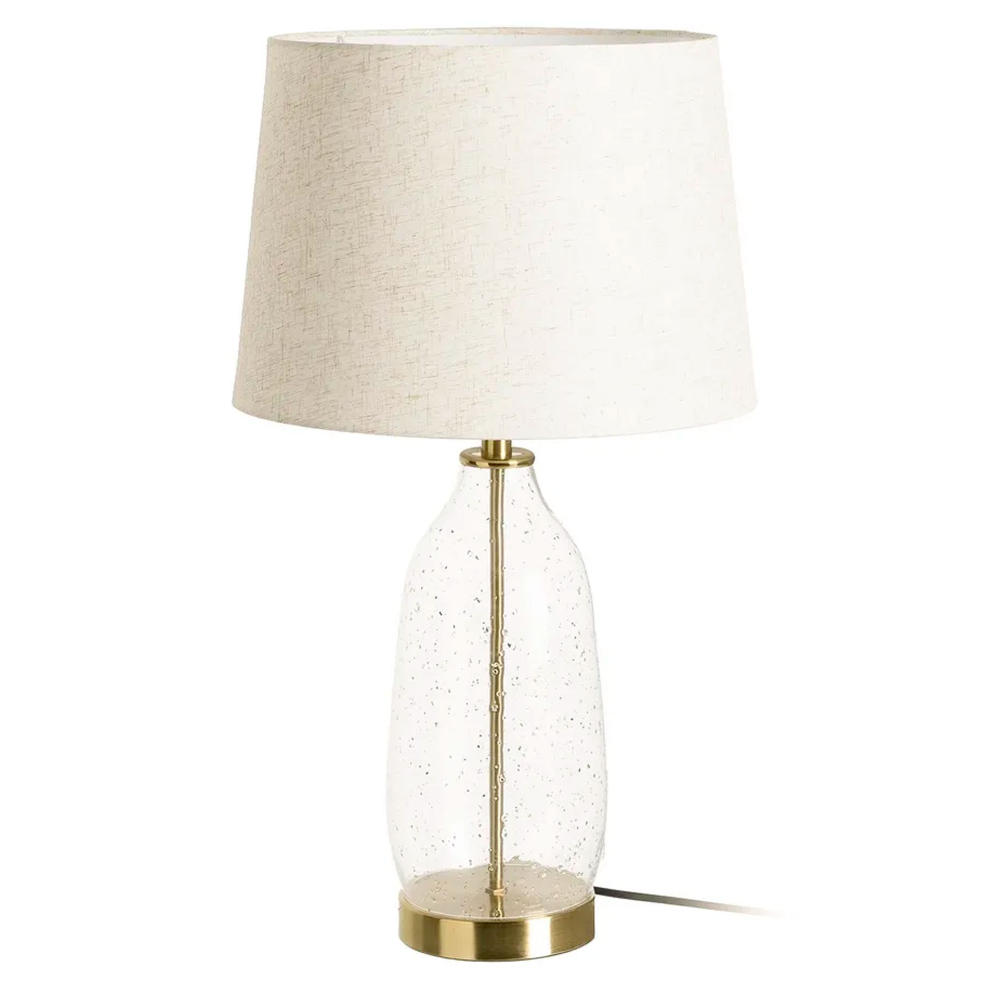 Lampe à poser métal doré et verre 33x33x59cm, WADIGA
