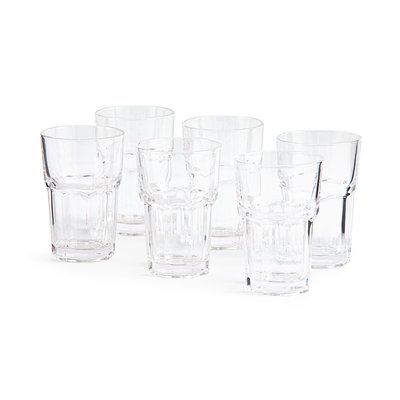 Set van 6 waterbekers in gefacetteerd glas , Faceta LA REDOUTE INTERIEURS