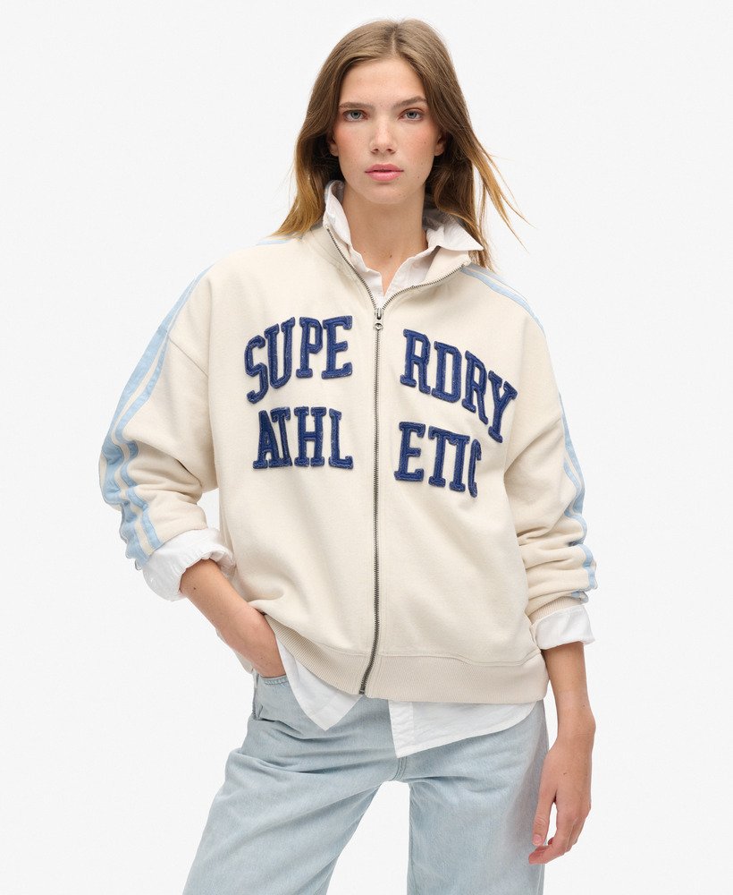 Sweat zippé Athletic Essentials à appliqué coupe ample, SUPERDRY