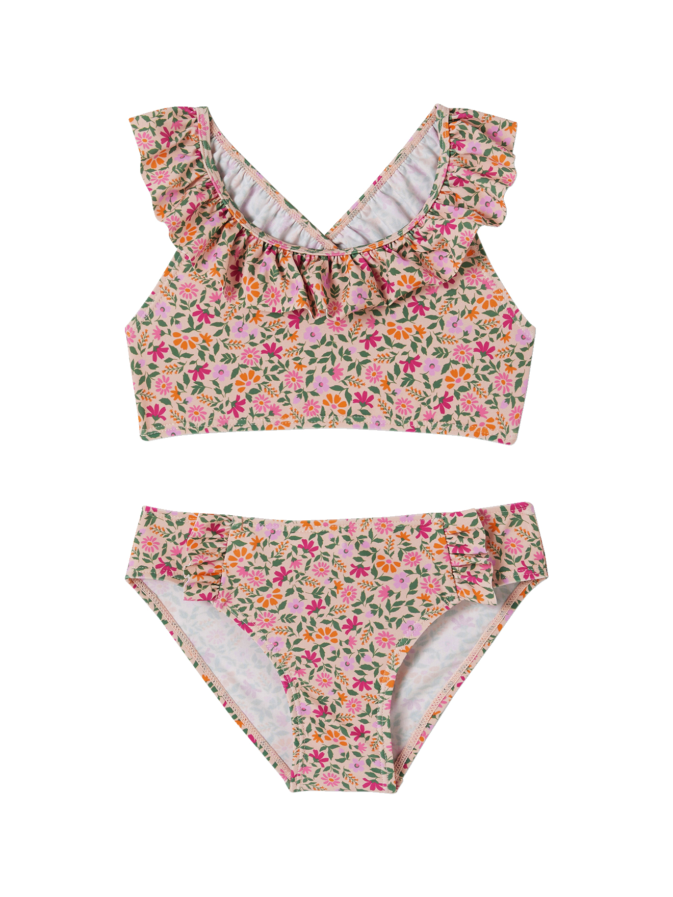Maillot de bain 2 pièces imprimé fleuri, VERTBAUDET