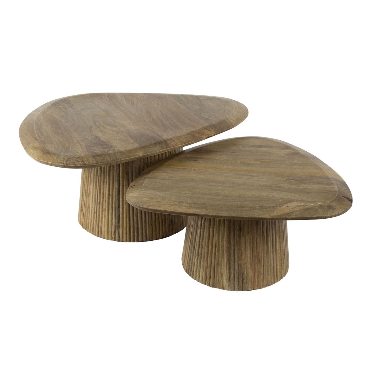 Set de 2 tables basses triangulaires en bois - BAO, MATHI DESIGN