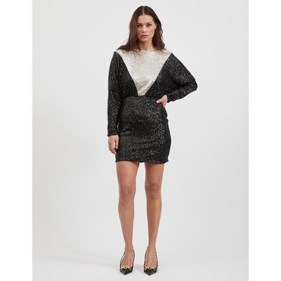 Sequined Bodycon Mini Dress with Long Sleeves VILA