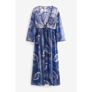 Robe longue style kimono nouée à la taille