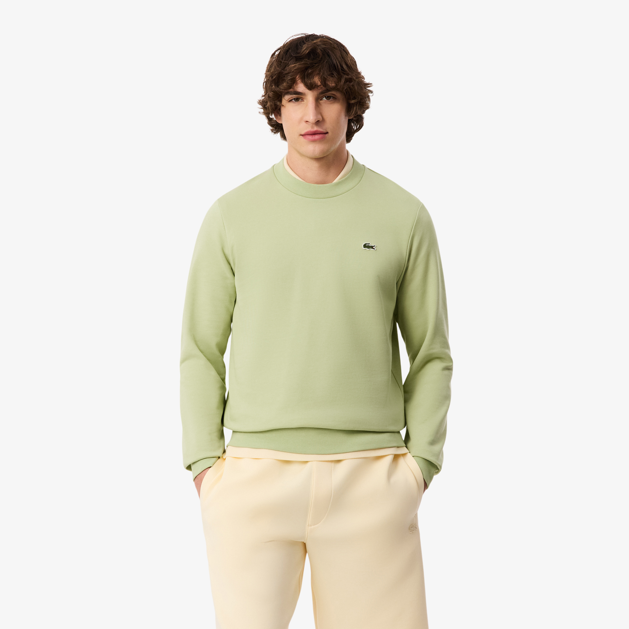 Sweatshirt classic fit molleton, LACOSTE