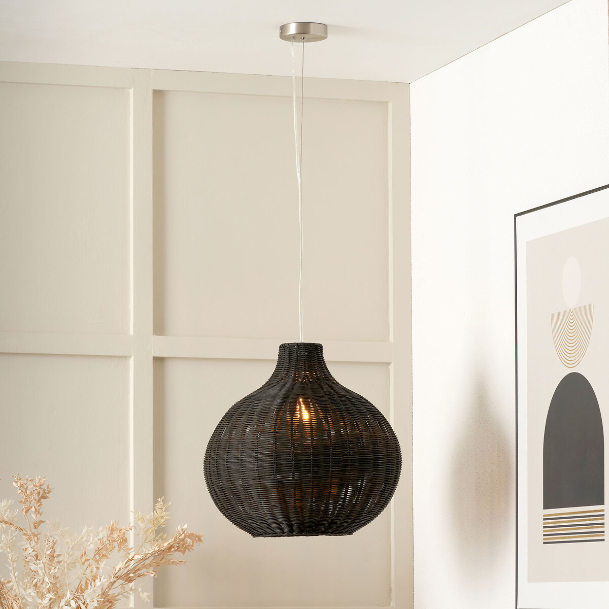 Amelia Rattan Drop Pendant Light, ÉDITÉ