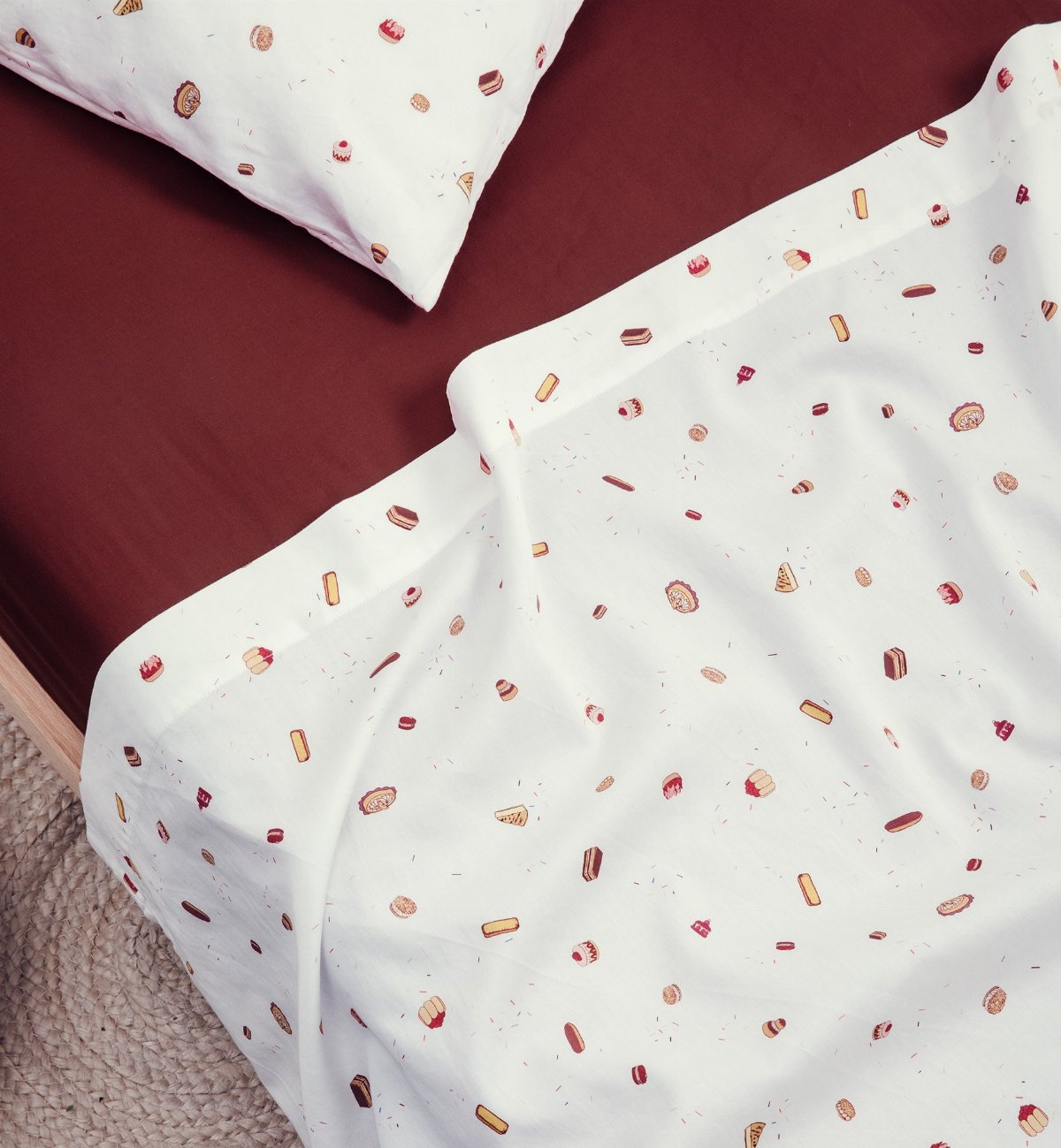 Drap plat bébé en coton bio, GOURMANDISES, KADOLIS