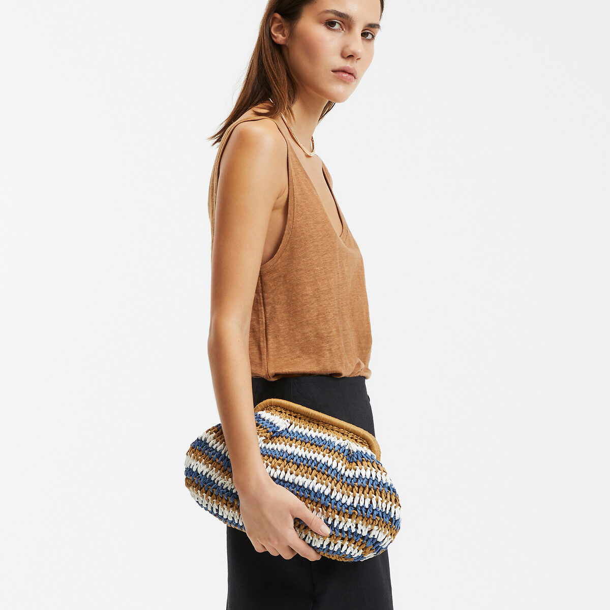 Sac bandoulière en fibres papier à bandoulière