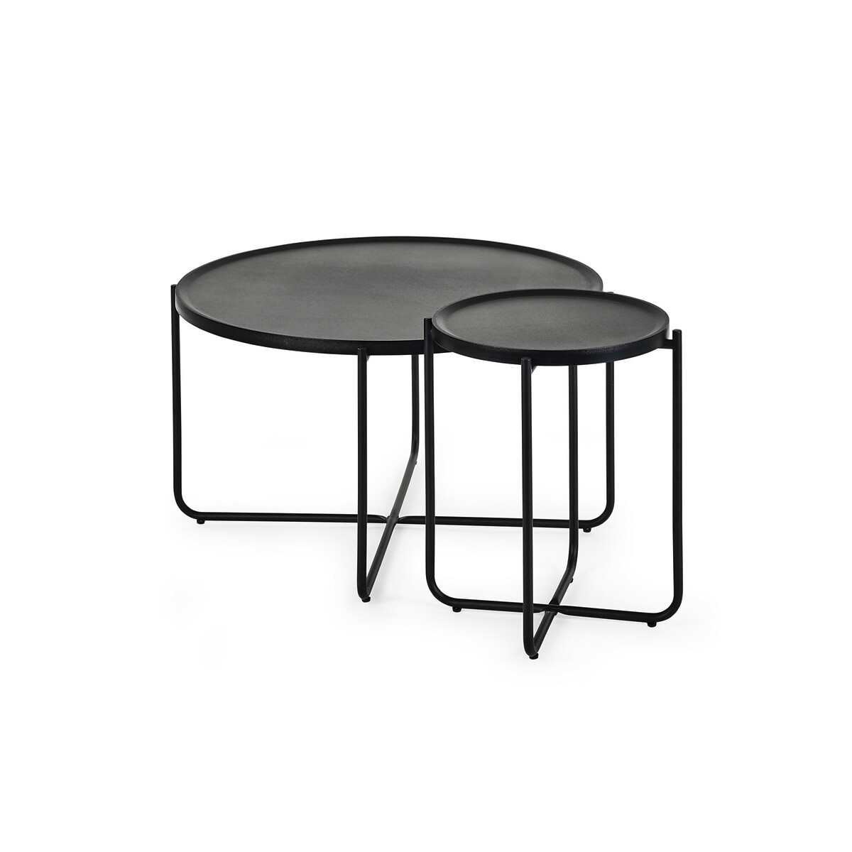 Sarina Metal Round Coffee and Lamp Table Set, SO'HOME