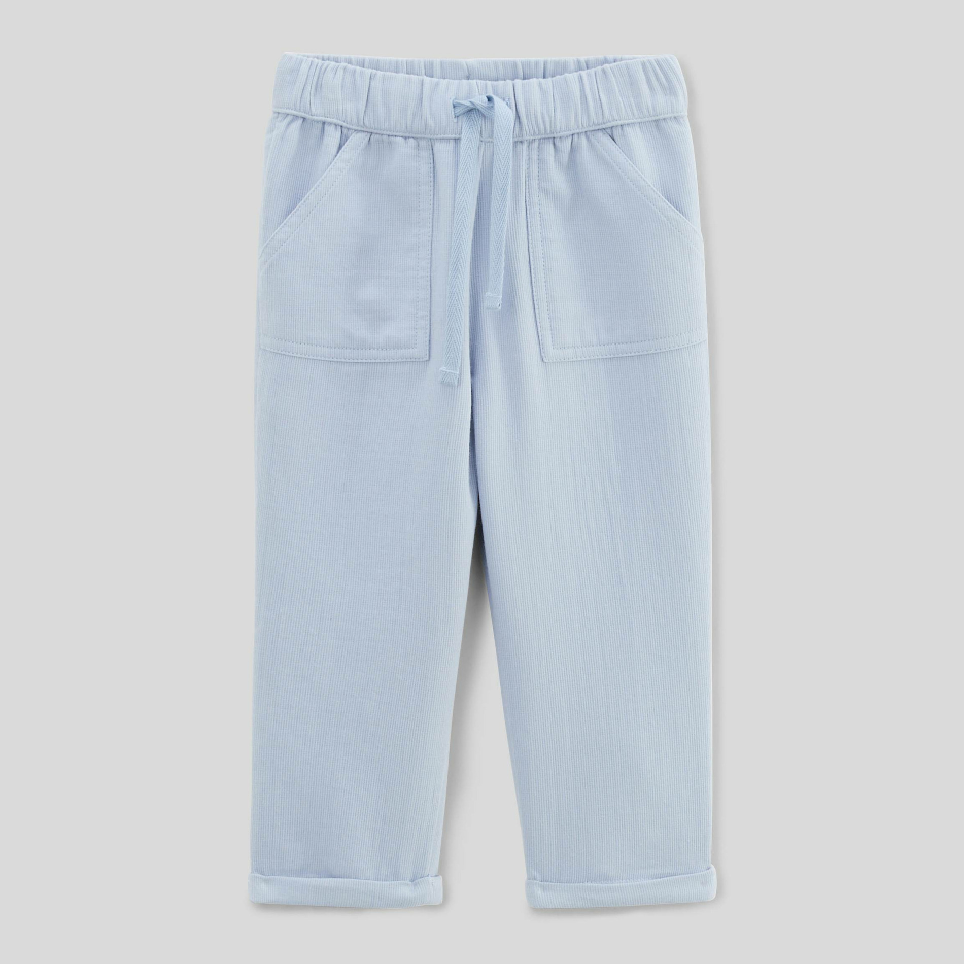 Pantalon taille élastique uni en gaze de coton BIO GOTS, BOUT'CHOU