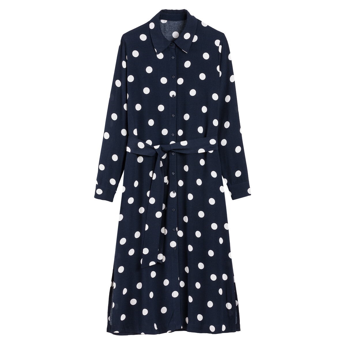 Robe chemise pois longueur midi La Redoute Collections La Redoute