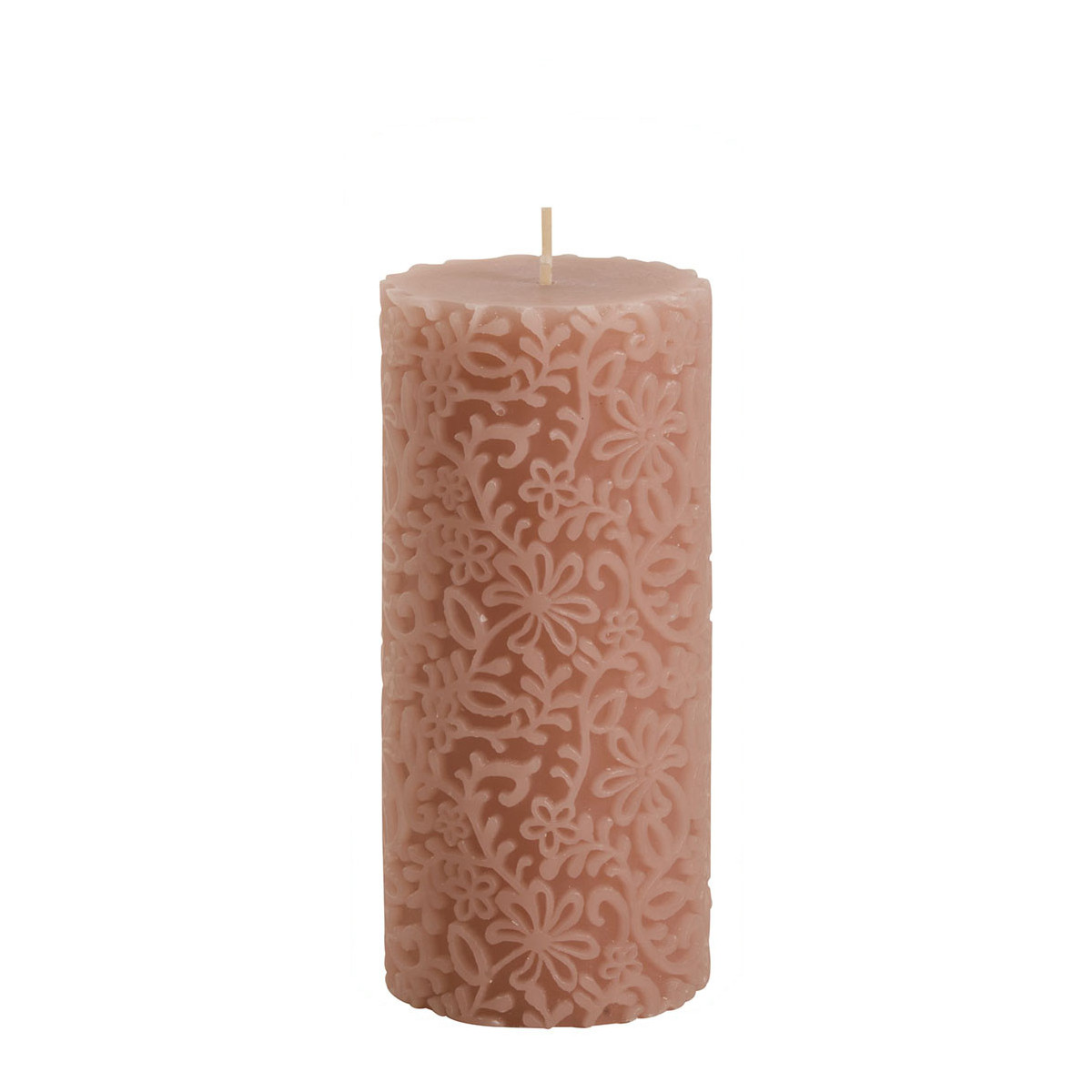 Bougie décorative Fleur rose foncé - Petit modèle - H. 15 cm, MATHILDE M