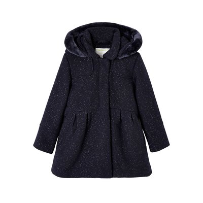Manteau à capuche en drap de laine VERTBAUDET