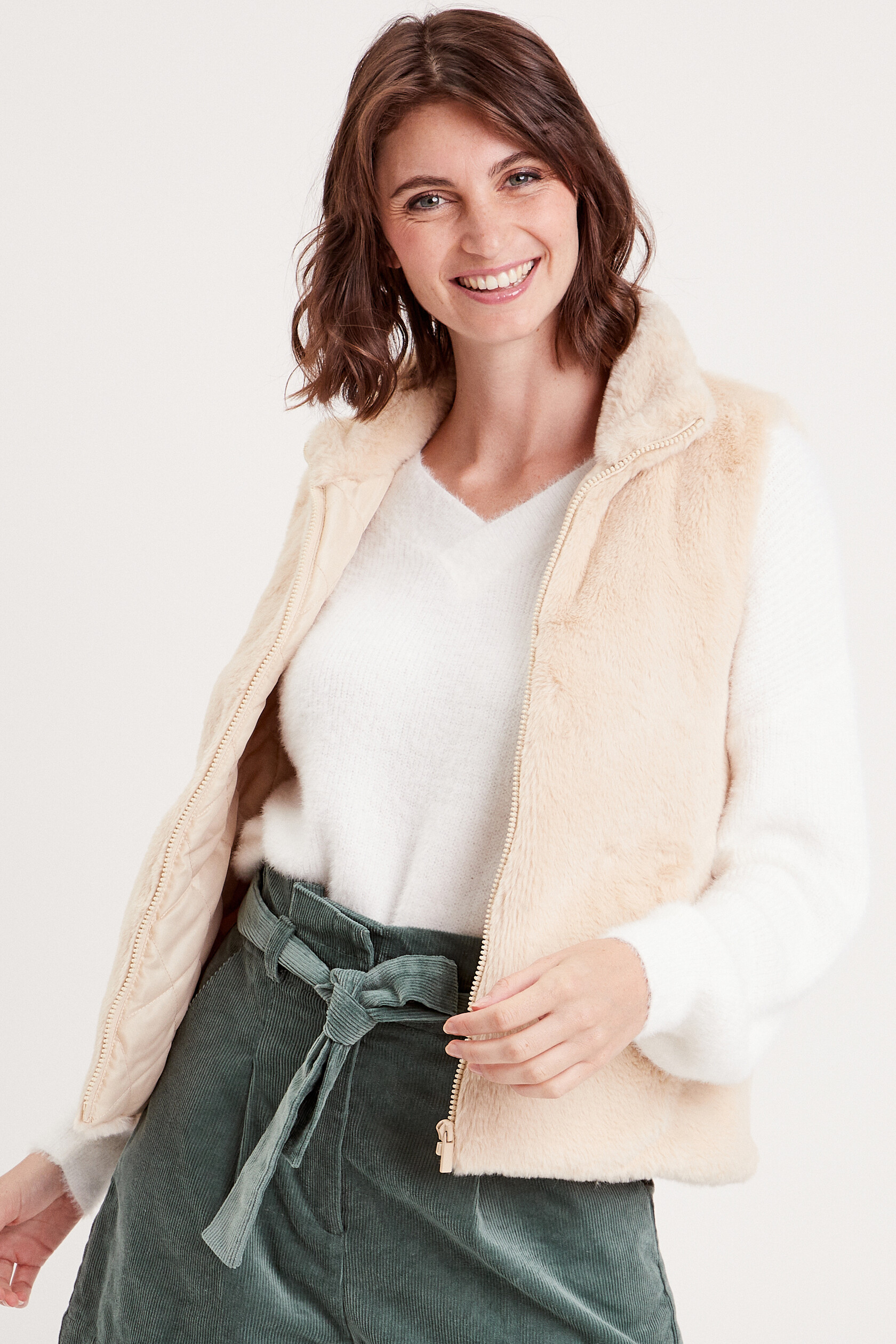 Veste courte ajustée sans manches, CACHE CACHE