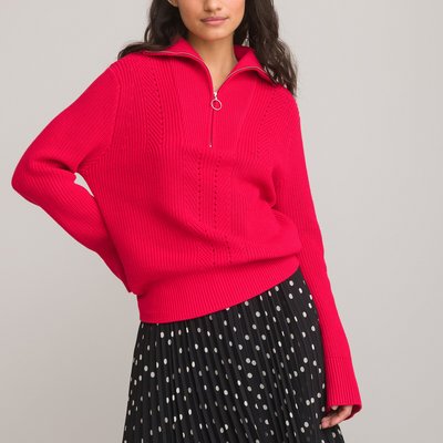 Half Zip Jumper in Recycled Cotton Mix LA REDOUTE COLLECTIONS