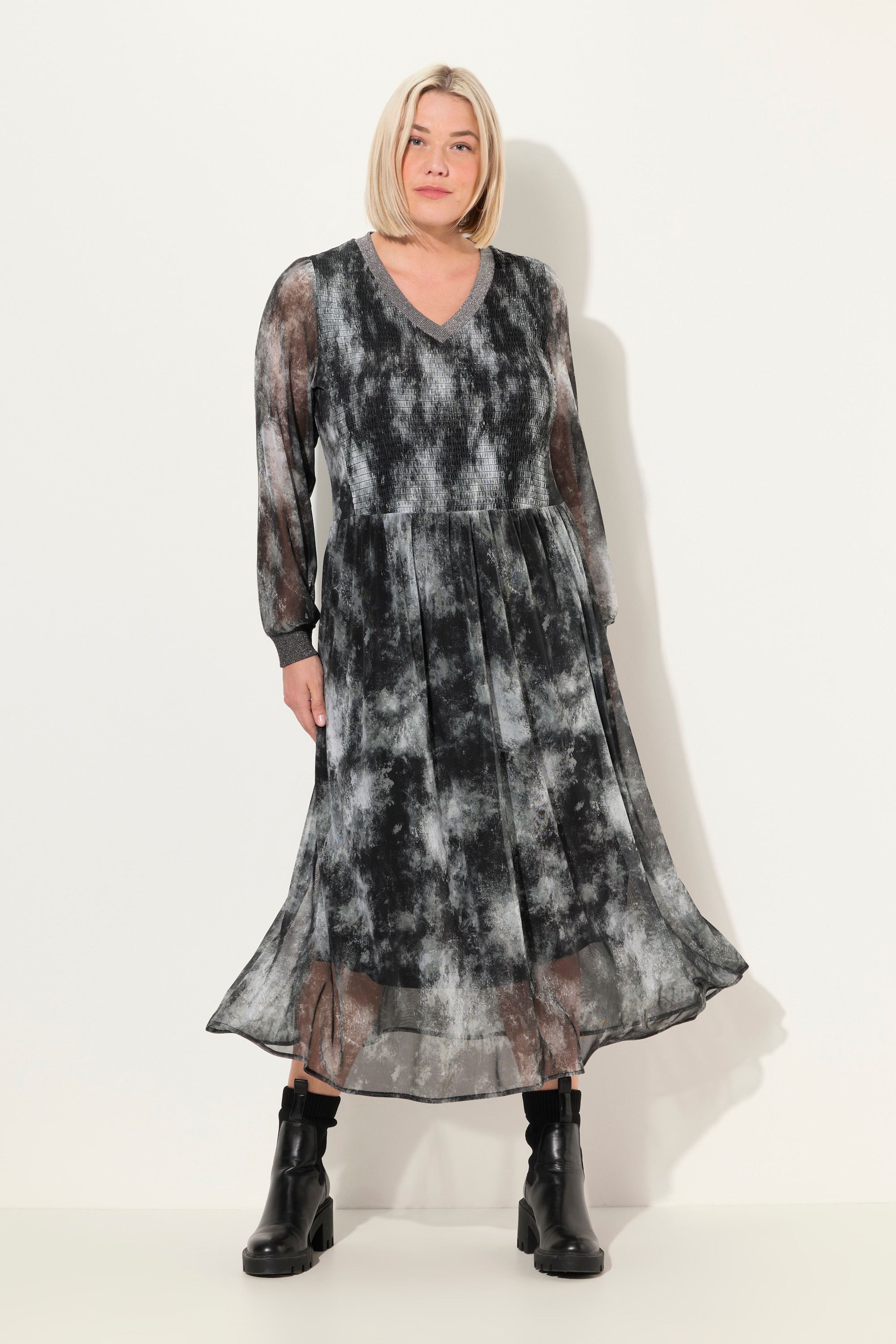 Robe midi smockée, motif Batik, ULLA POPKEN