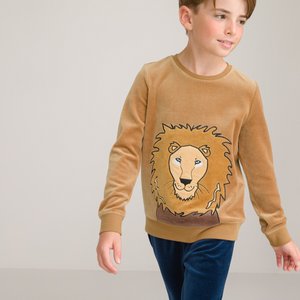 Pyjama velours, motif tête de lion