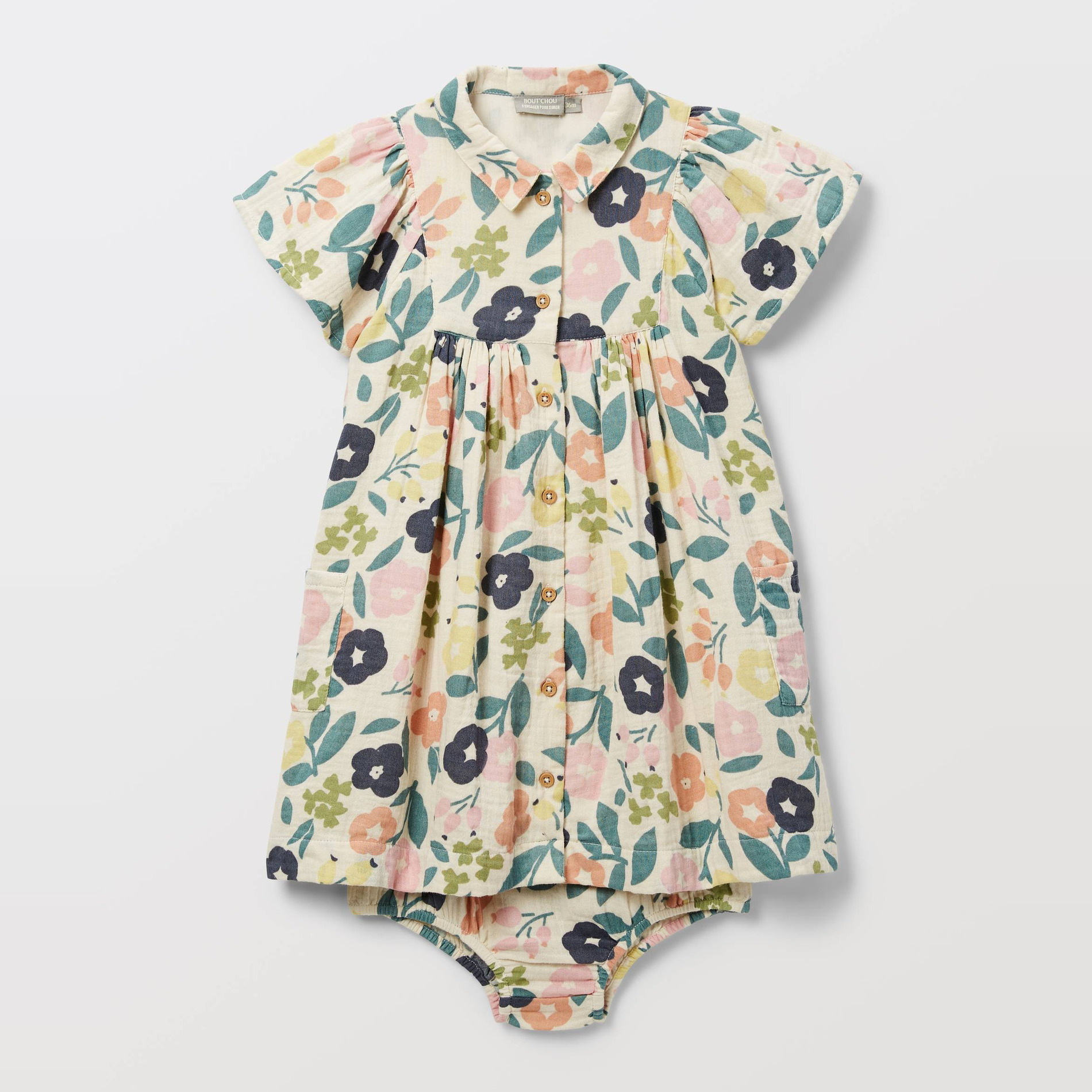 Robe avec bloomer imprimés en coton BIO GOTS, BOUT'CHOU