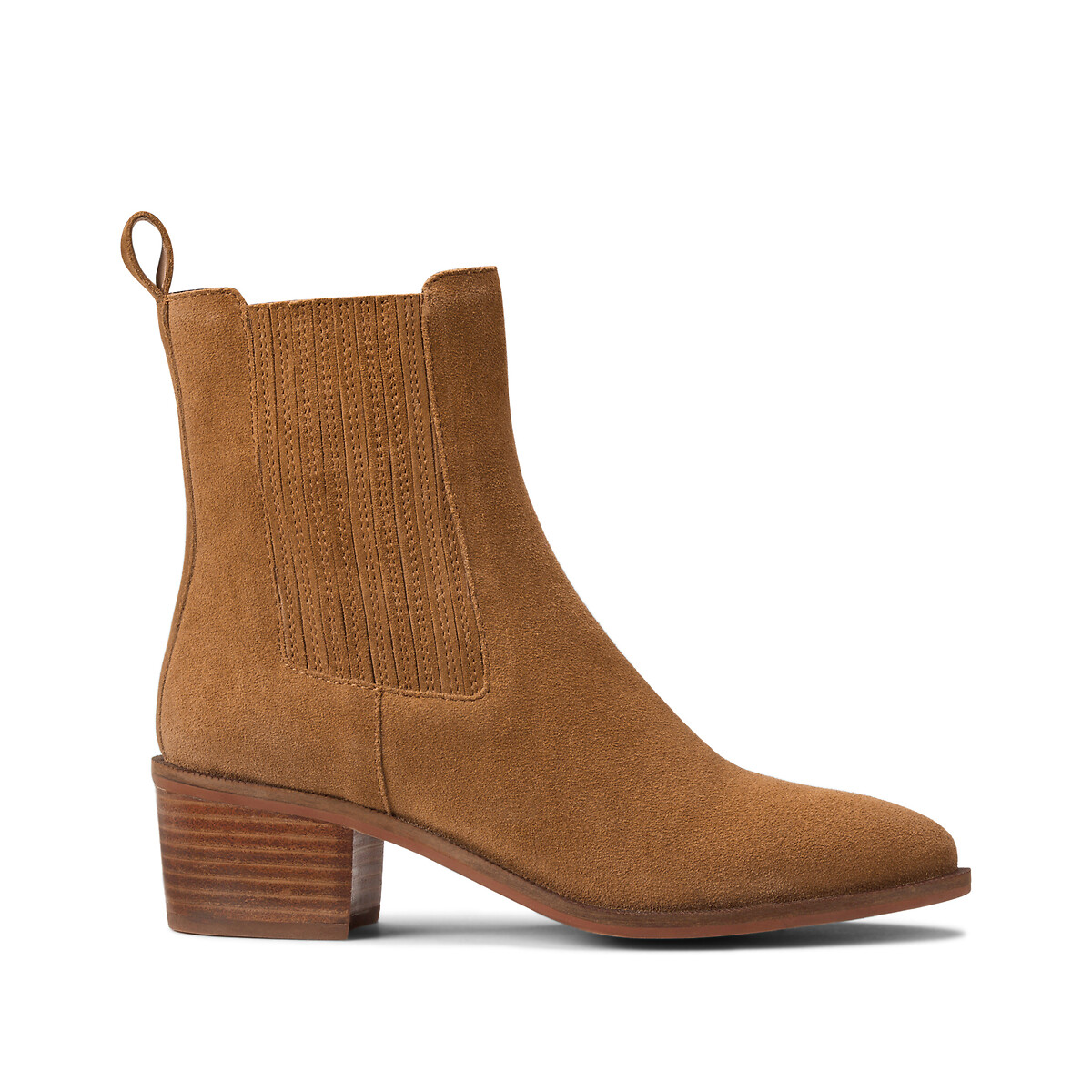 La Redoute Collections Botines de vaqueta con tacón ancho — foto 2
