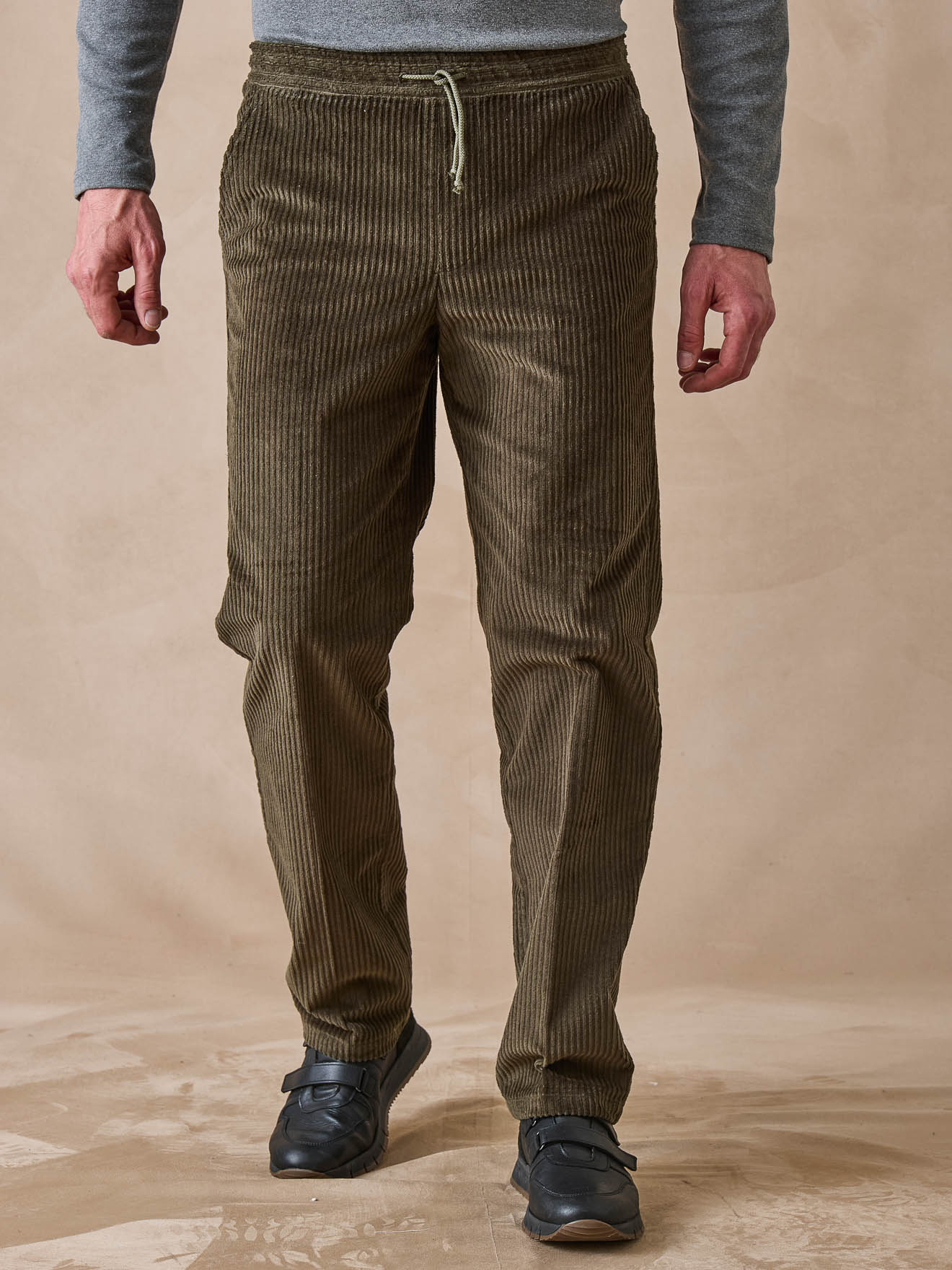 Pantalon élastiqué en velours homme, DAXON