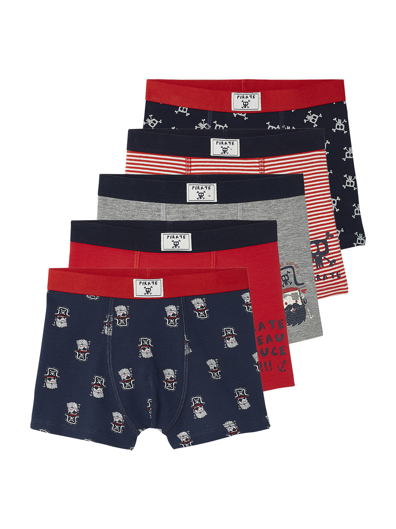 Lot de 5 boxers stretch "pirates", VERTBAUDET