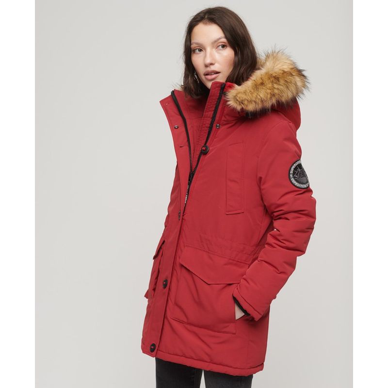 Manteau fausse fourrure rouge La Redoute