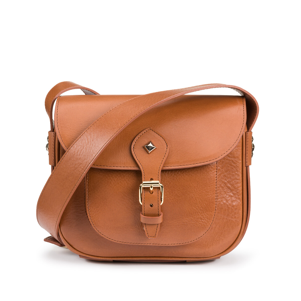 Flav Leather Shoulder Flap Saddle Bag with Shoulder Strap