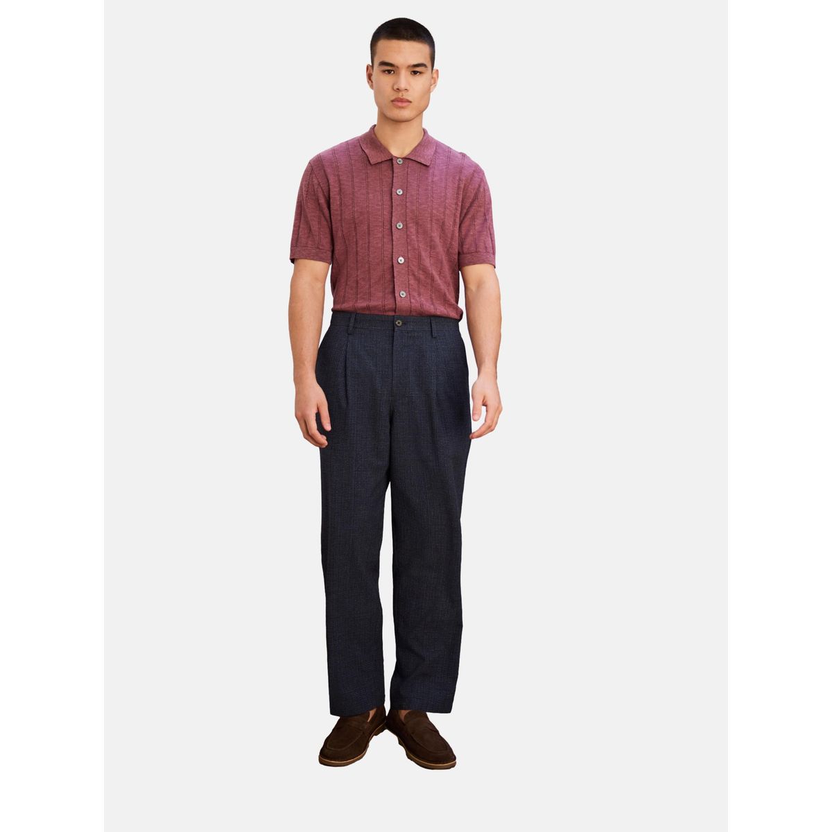 Pantalon de costume en laine mélangée vichy, NEXT
