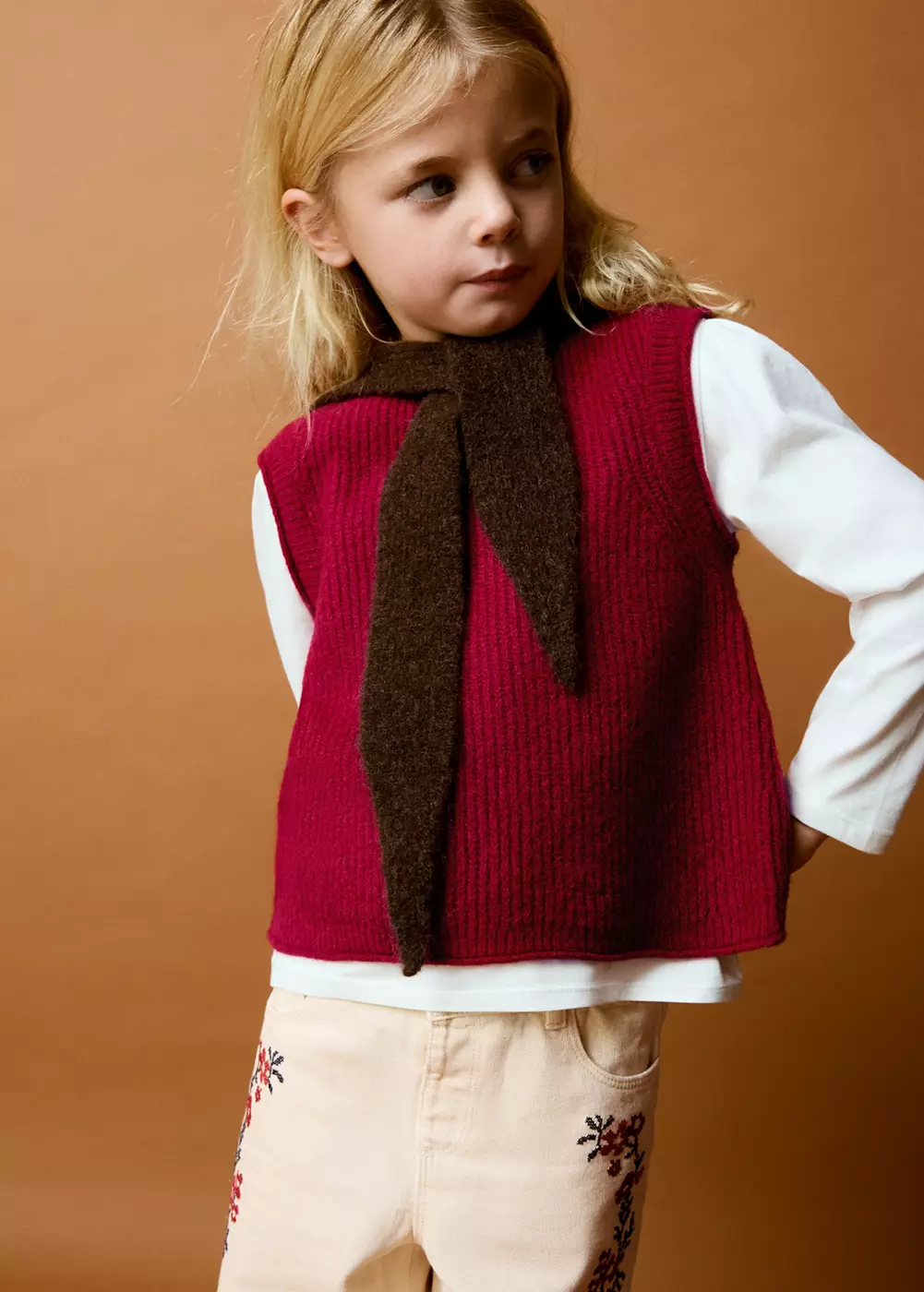 Gilet maille côtelée, MANGO BABY