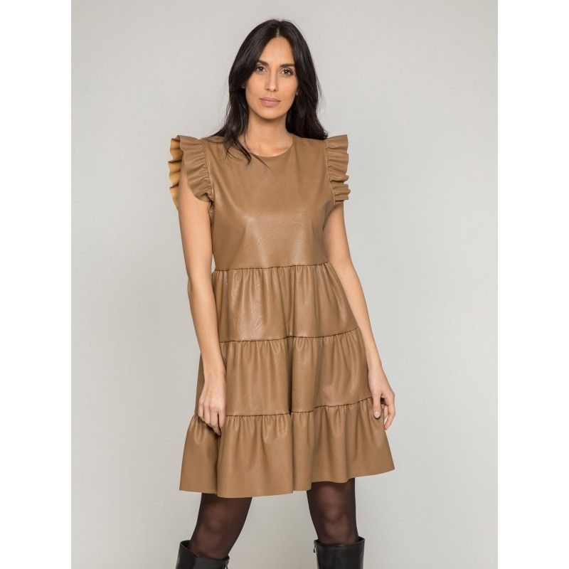 Robe cuir beige outlet