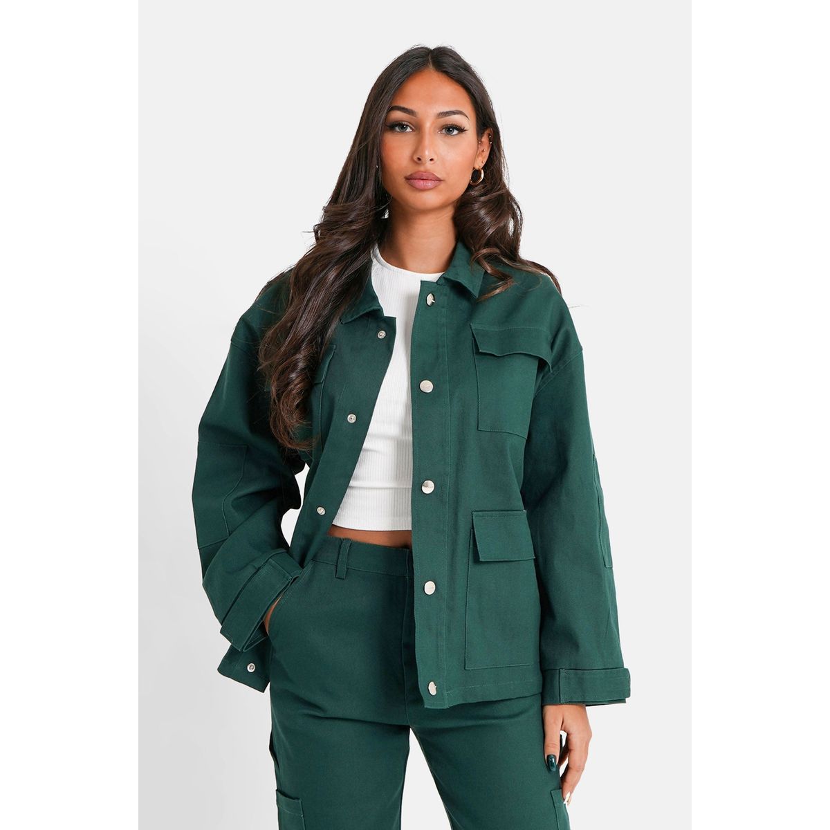 Veste cargo shop kaki femme