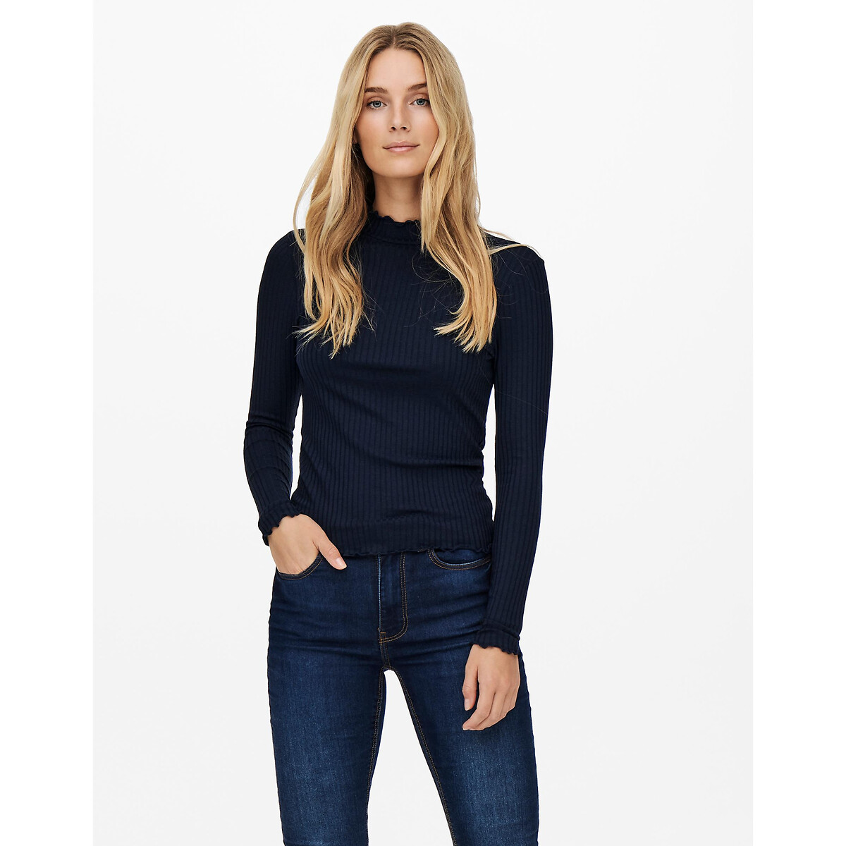 High neck top t shirt women
