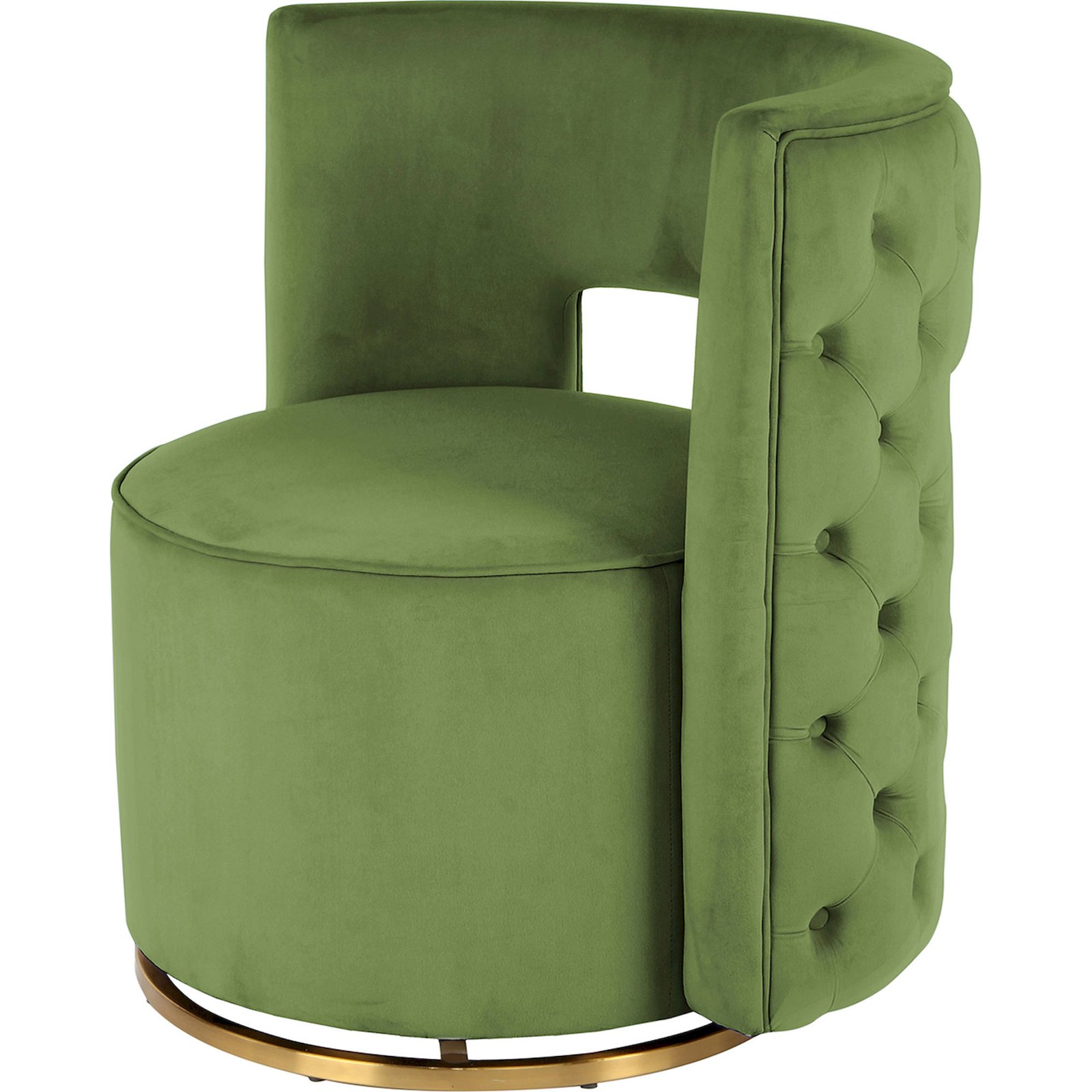 Fauteuil pivotant en velours capitonné rond, ARTE ESPINA