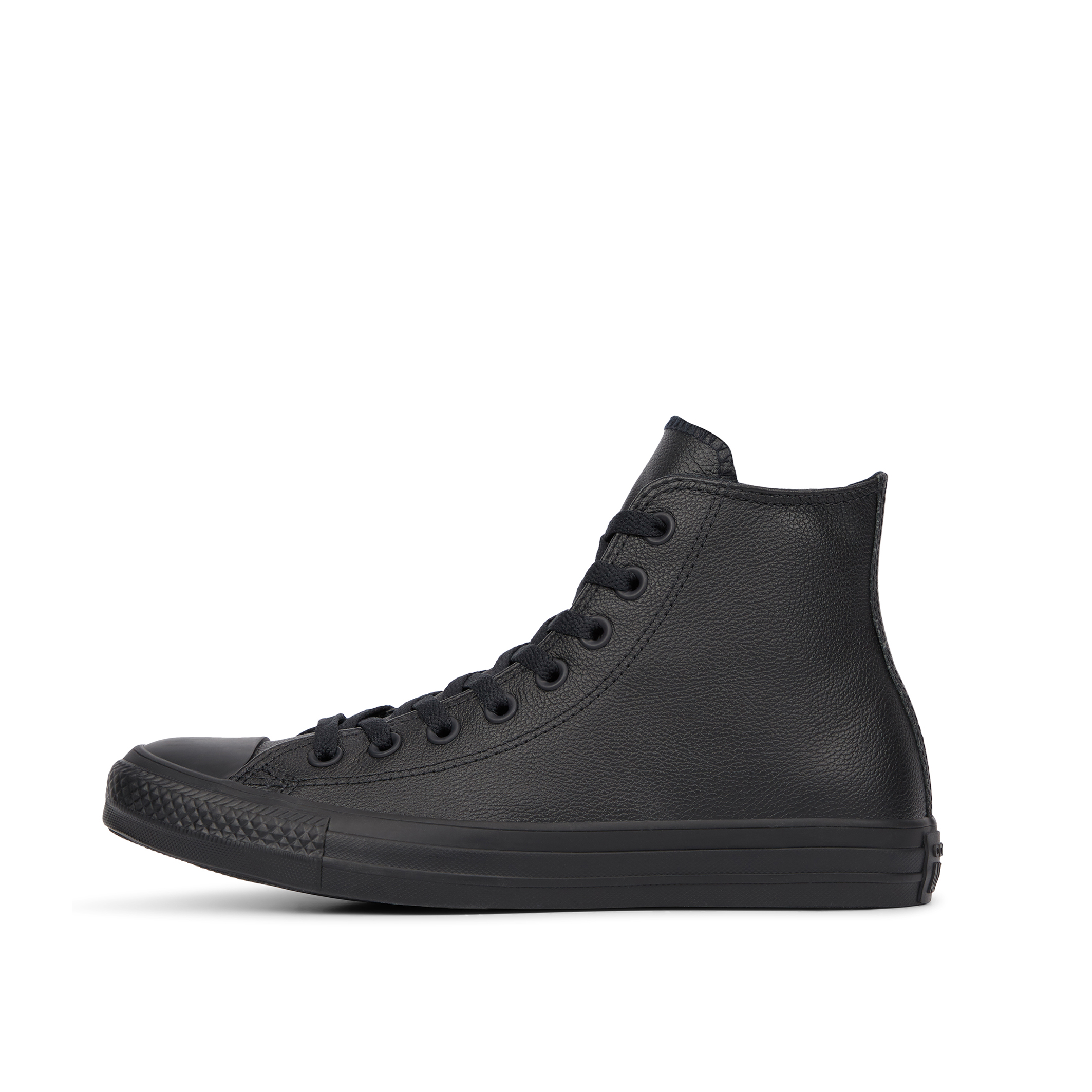 black leather converse high tops mens