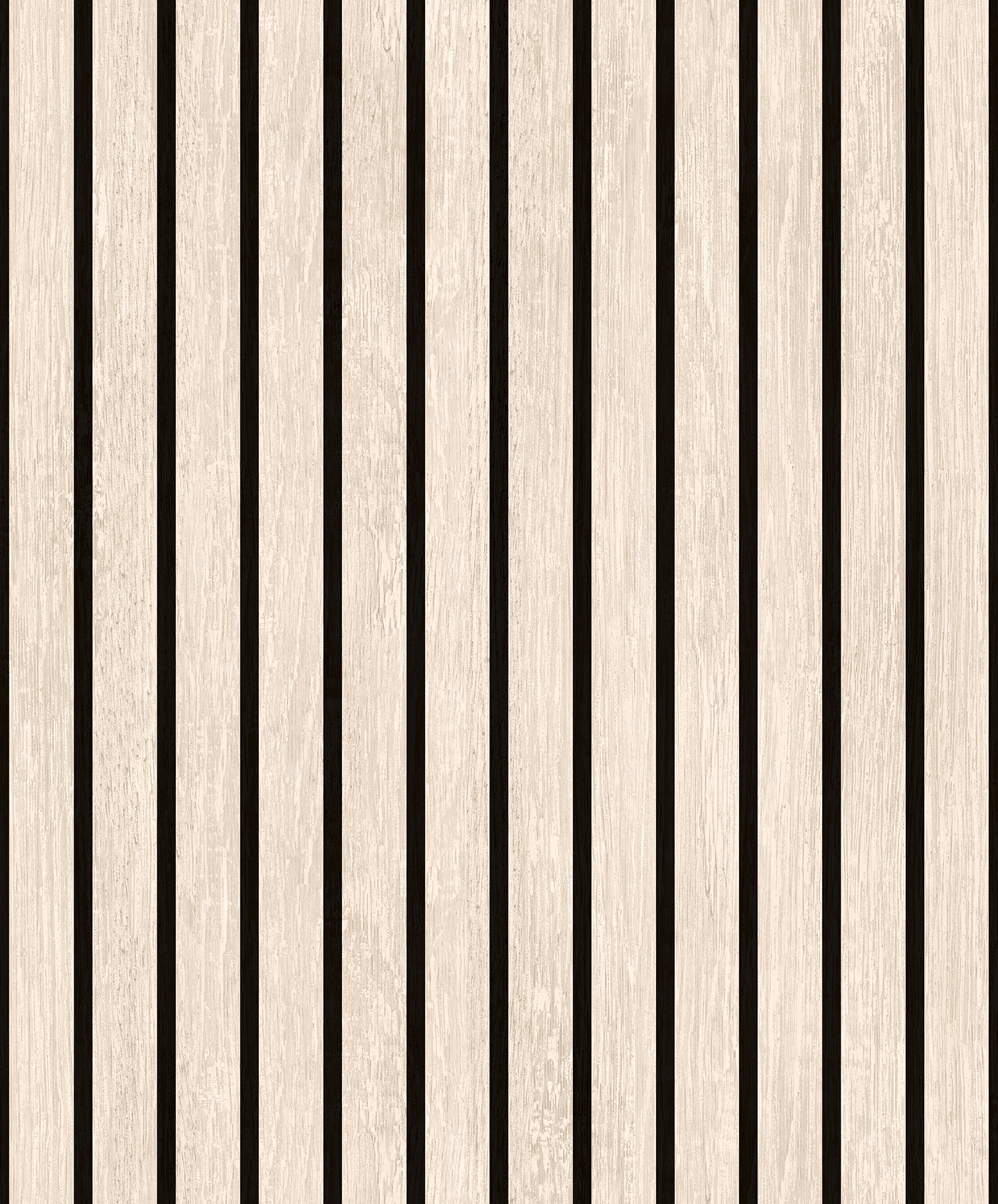 Papier peint lambris acoustique chêne blanc noir, HEXOA